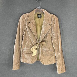 Vintage Old Navy Velvet Embroidery Blazer Jacket Women Sz S Y2K Whimsigoth 90s‎